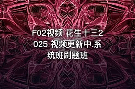 F02视频 花生十三2025 视频更新中.系统班刷题班