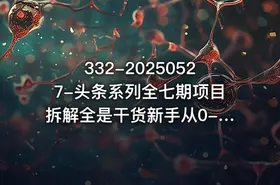 332-20250527-头条系列全七期项目拆解全是干货新手从0-1必经过程99的人会踩的坑更多资源 - getfromcode