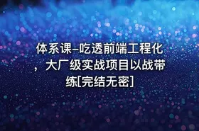 体系课-吃透前端工程化，大厂级实战项目以战带练[完结无密]