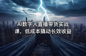 AI数字人直播带货实战课，低成本撬动长效收益