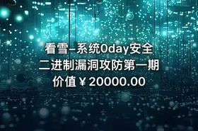 看雪-系统0day安全二进制漏洞攻防第一期 价值￥20000.00 - getfromcode