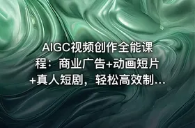 AIGC视频创作全能课程：商业广告+动画短片+真人短剧，轻松高效制作视频 - getfromcode