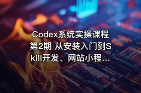 Codex系统实操课程第2期 从安装入门到Skill开发、网站小程序、AI剪辑、电商直播与工程应用全流程实战