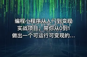 编程小程序从入门到变现实战项目，带你从0到1做出一个可运行可变现的小程序 - getfromcode