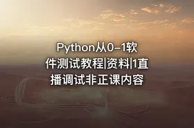 Python从0-1软件测试教程|资料|1直播调试非正课内容