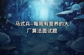 马式兵-每周有营养的大厂算法面试题
