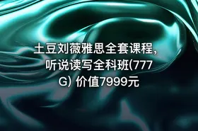 土豆刘薇雅思全套课程，听说读写全科班(777G) 价值7999元