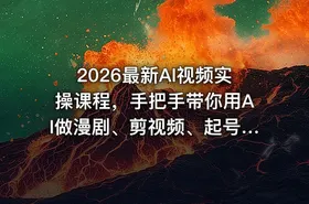 2026最新AI视频实操课程，手把手带你用AI做漫剧、剪视频、起号，全程实操、不讲废话 - getfromcode