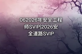 062026年安全工程师SVIP|2026安全道路SVIP