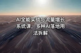 AI全能实战与流量增长系统课，多种AI落地用法拆解