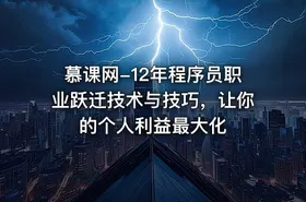 慕课网-12年程序员职业跃迁技术与技巧，让你的个人利益最大化
