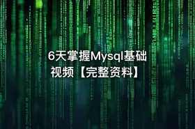 6天掌握Mysql基础视频【完整资料】