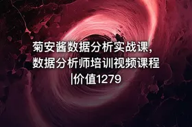 菊安酱数据分析实战课，数据分析师培训视频课程|价值1279