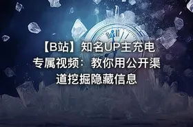 📺 【B站】知名UP主充电专属视频：教你用公开渠道挖掘隐藏信息