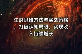 生财思维方法与实战策略，打破认知局限，实现收入持续增长