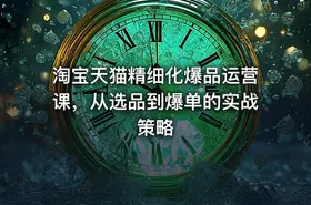 淘宝天猫精细化爆品运营课，从选品到爆单的实战策略