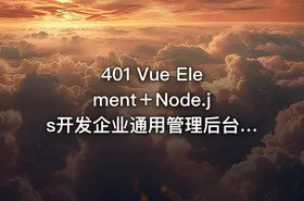 401 Vue Element＋Node.js开发企业通用管理后台系统