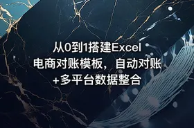 从0到1搭建Excel电商对账模板，自动对账+多平台数据整合