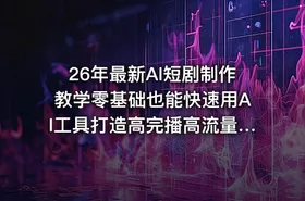 26年最新AI短剧制作教学零基础也能快速用AI工具打造高完播高流量的真人感短剧 - getfromcode