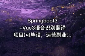 Springboot3+Vue3语音识别翻译项目(可毕设，运营副业)带源码