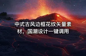 中式古风边框花纹矢量素材，国潮设计一键调用