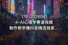 174-20260414-AI心理学赛道视频制作教学撸抖音精选独家收益接商单收徒90W粉丝博主50W粉丝博主双教程更多资源 - getfromcode