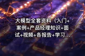大模型全套资料（入门+案例+产品经理知识+面试+视频+各报告+学习路线等）