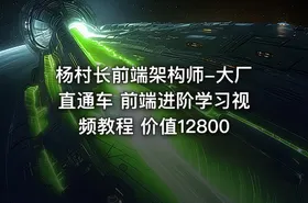 杨村长前端架构师-大厂直通车 前端进阶学习视频教程 价值12800