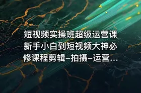 短视频实操班超级运营课新手小白到短视频大神必修课程剪辑-拍摄-运营-直播-变现 - getfromcode