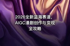 2026全新蓝海赛道，AIGC漫剧创作与变现全攻略