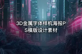 3D金属字体样机海报PS模版设计素材