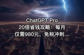 ChatGPT Pro 20倍省钱攻略：每月仅需980元，免税冲刺加入！包含完整激活方法[文档]