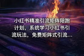 小红书精准引流矩阵陪跑计划，系统学习小红书引流玩法，免费矩阵式引流，付费投流广告