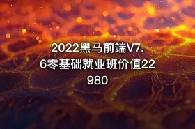 2022黑马前端V7.6零基础就业班价值22980