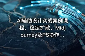 AI辅助设计实战案例课程，稳定扩散、Midjourney及PS协作技巧实操教学，掌握前沿AI辅助设计技术