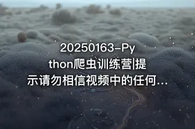 20250163-Python爬虫训练营|提示请勿相信视频中的任何联系方式防止被割韭菜~