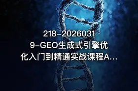 218-20260319-GEO生成式引擎优化入门到精通实战课程AI时代的流量重构与范式转移更多资源 - getfromcode
