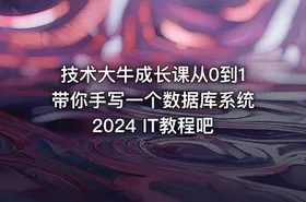 技术大牛成长课从0到1带你手写一个数据库系统 2024 IT教程吧