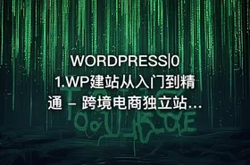 WORDPRESS|01.WP建站从入门到精通 - 跨境电商独立站建站教程60节课
