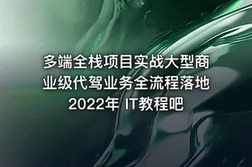 多端全栈项目实战大型商业级代驾业务全流程落地2022年 IT教程吧