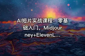 AI短片实战课程：零基础入门，Midjourney+ElevenLabs双工具，三步完成成品
