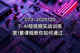 073-20251207-AI短视频实战训练营1套课程教你如何通过AI入局自媒体AI快速变现全流程更多资源 - getfromcode