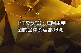 【付费专栏】 在阿里学到的全体系运营36课