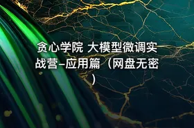 贪心学院 大模型微调实战营-应用篇（网盘无密）