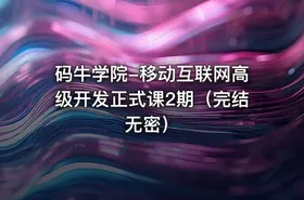 码牛学院-移动互联网高级开发正式课2期（完结无密）