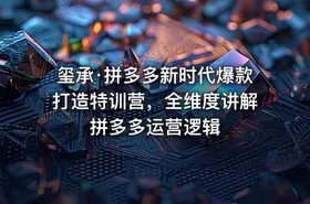 玺承·拼多多新时代爆款打造特训营，全维度讲解拼多多运营逻辑