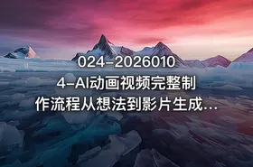 024-20260104-AI动画视频完整制作流程从想法到影片生成一条龙实操教学更多资源