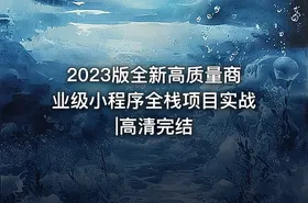 2023版全新高质量商业级小程序全栈项目实战|高清完结