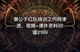 谢公子红队培训之内网渗透，视频+课件资料|价值2199