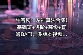 牛客网：左神算法合集(基础班+进阶+高级+直通BAT)，多版本视频及源码下载 价值1999元(内容更新)